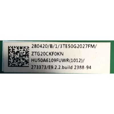 MAIN FUENTE COMBO ORIGINAL PARA TV HISENSE 4K UHD HDR ROKU TV/ NUMERO DE PARTE 280420 / RSAG7.820.10255/ROH / ZTG20CKF0KN / 273373 / DISPLAY CV500U2-L01 / PANEL HD500X1U92-T0L3\S0\CKD3A\ROH\NOC / MODELO 50R6090G - Imagen 2